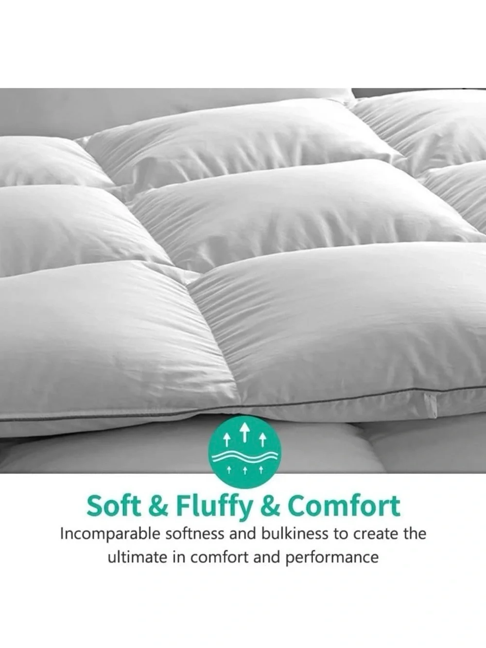 Lightweight All-Season Down Feather Fibers Comforter Queen/Full Duvet Insert